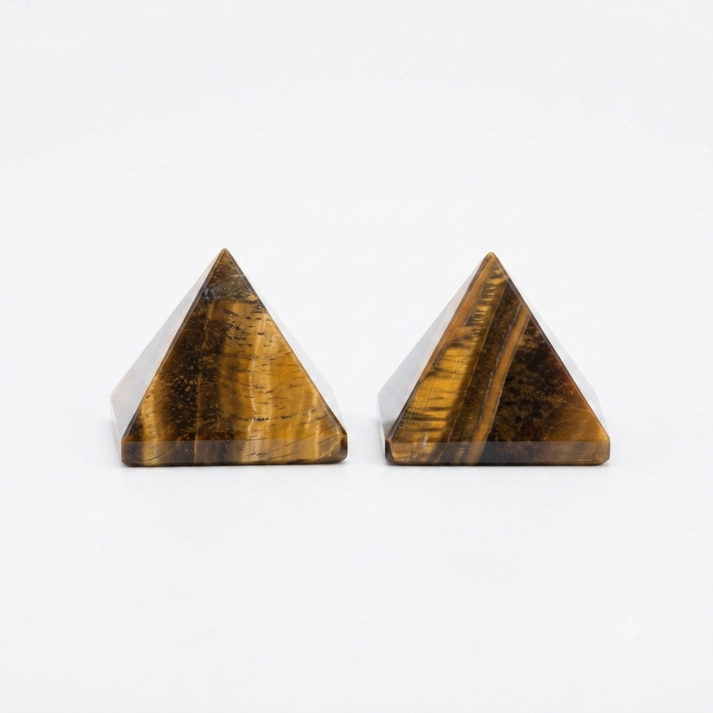 Tiger's Eye Crystal Pyramids (Pair)