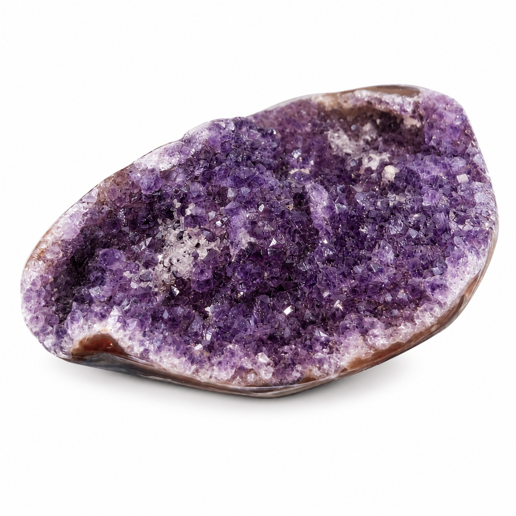 Amethyst Druzy Crystal Geode Bowl – Natural Mineral Specimen
