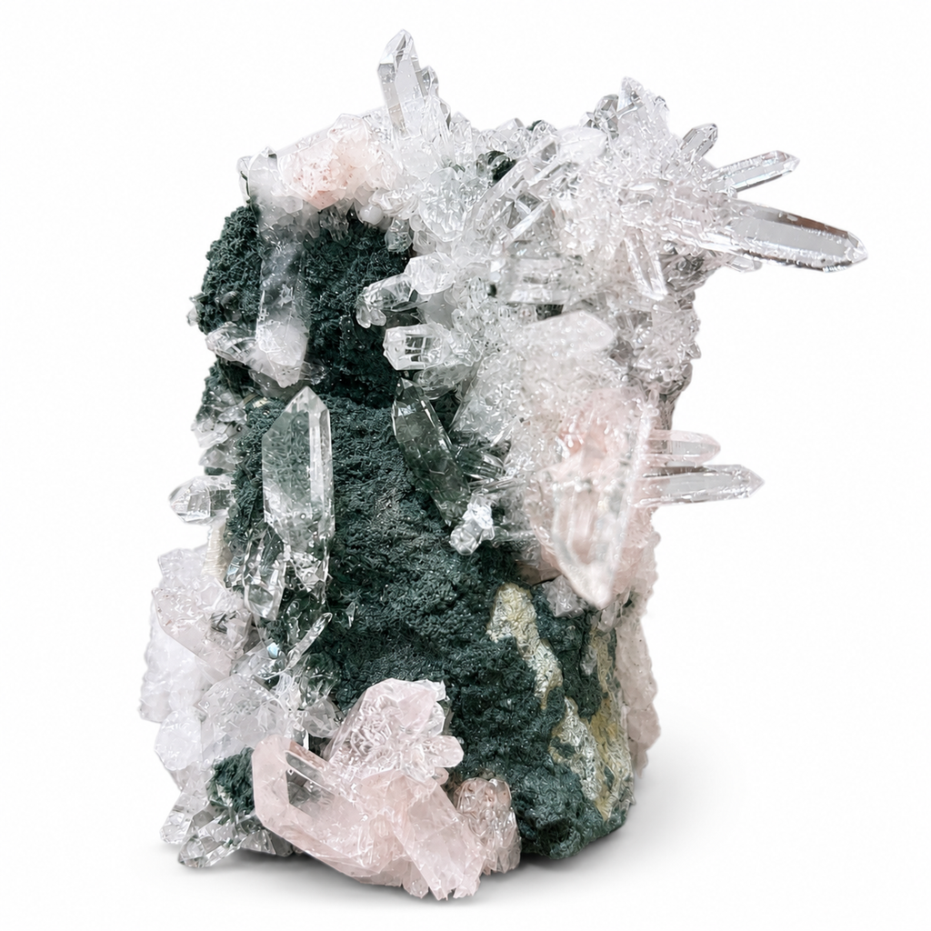 Apophyllite & Pink Stilbite Crystal Cluster