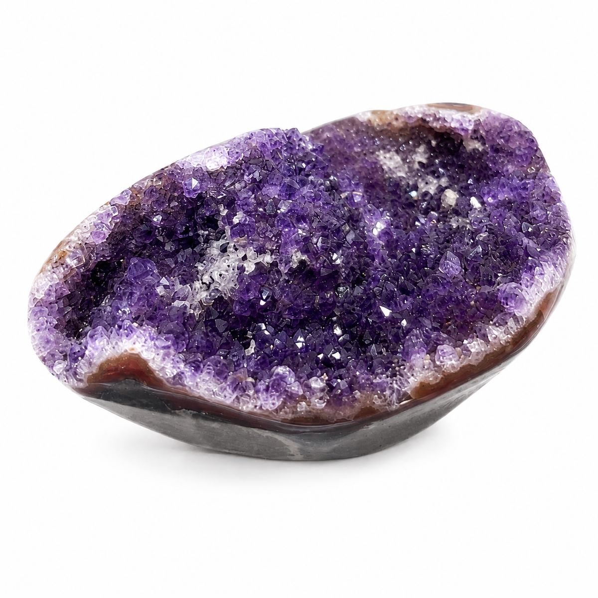 Amethyst Druzy Crystal Geode Bowl – Natural Mineral Specimen
