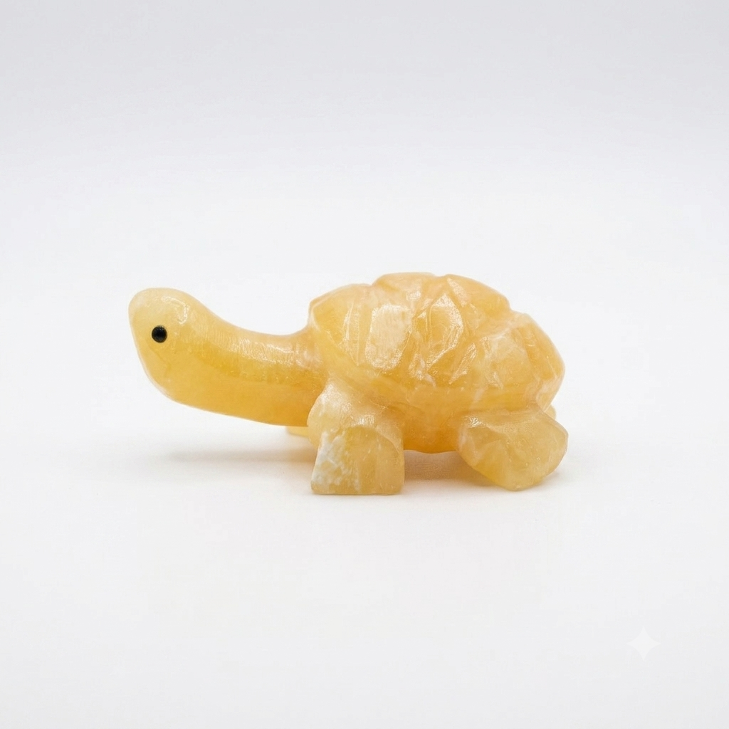 Yellow Calcite Turtle Figurine