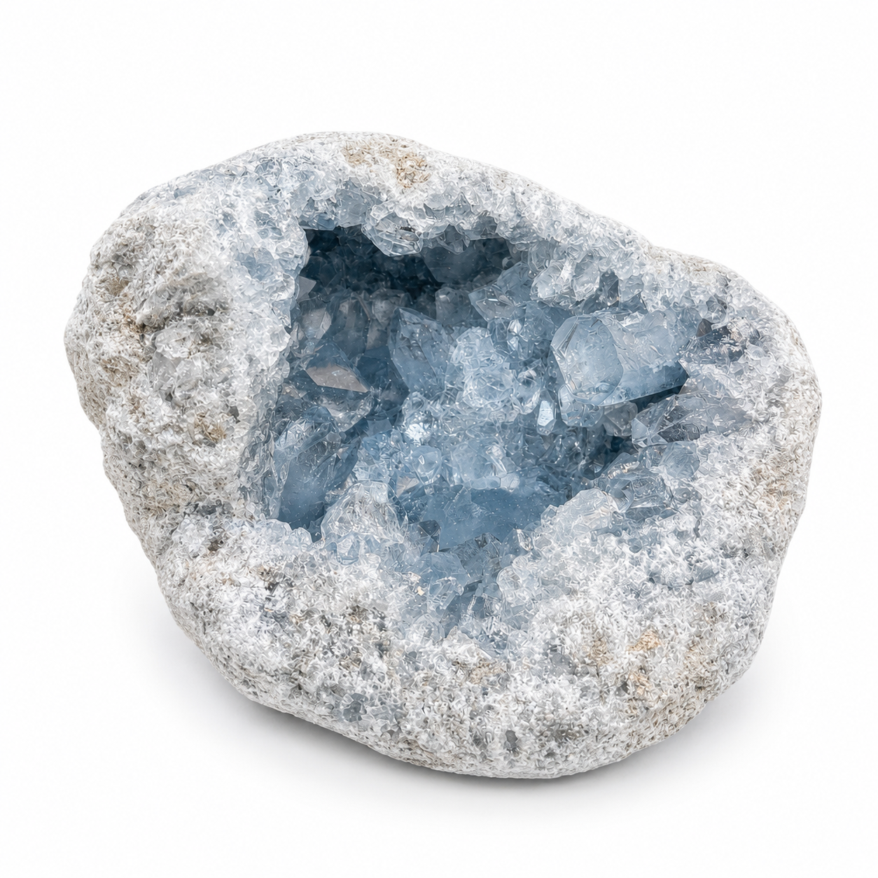 Blue Celestite Geode Crystal Cluster