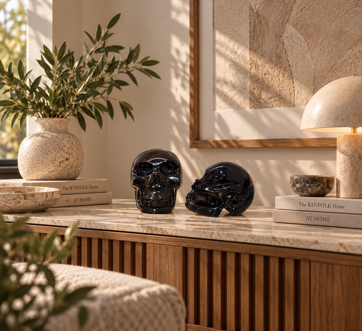 Black Obsidian Crystal Skull – Carved Stone