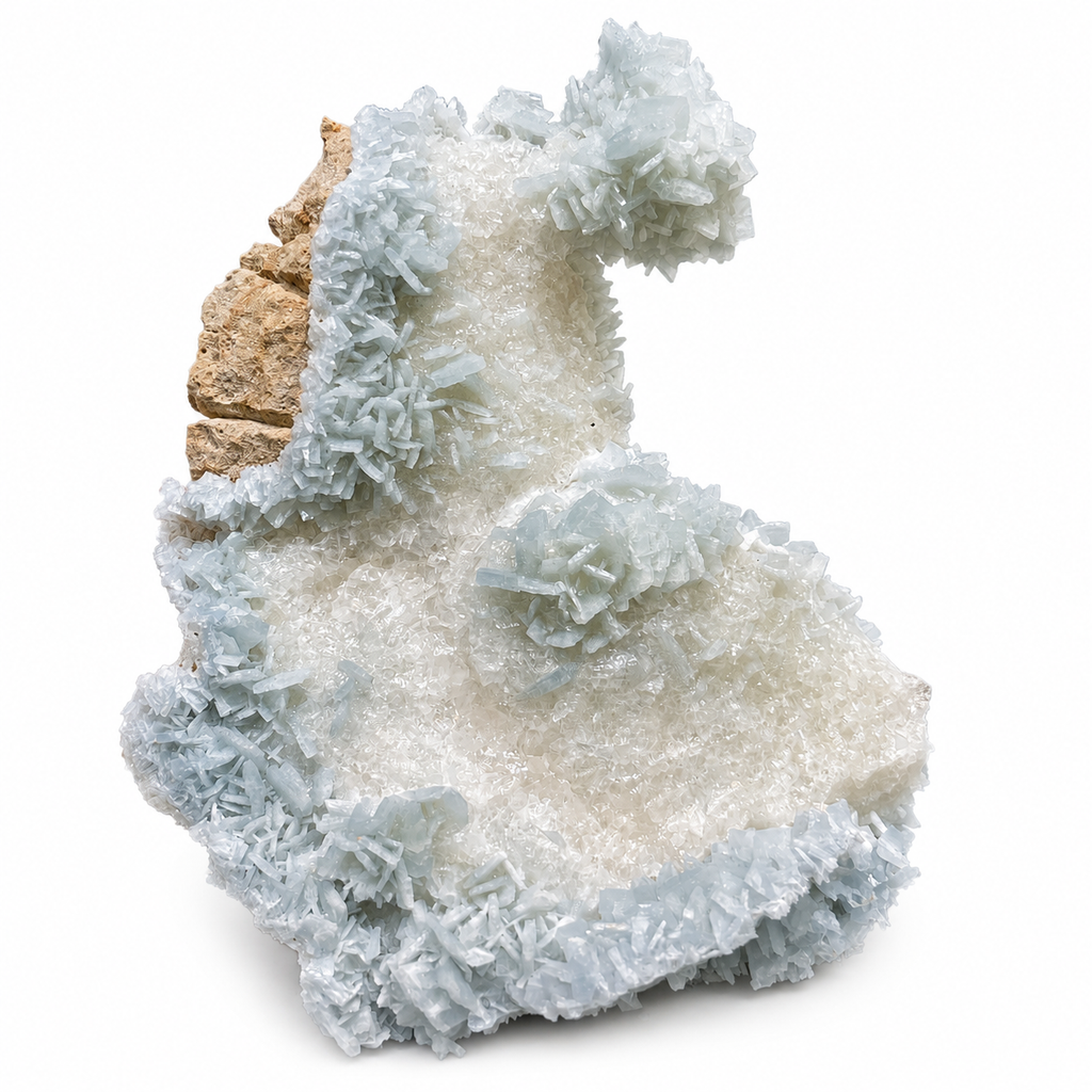 Blue Barite Crystal Cluster on Matrix