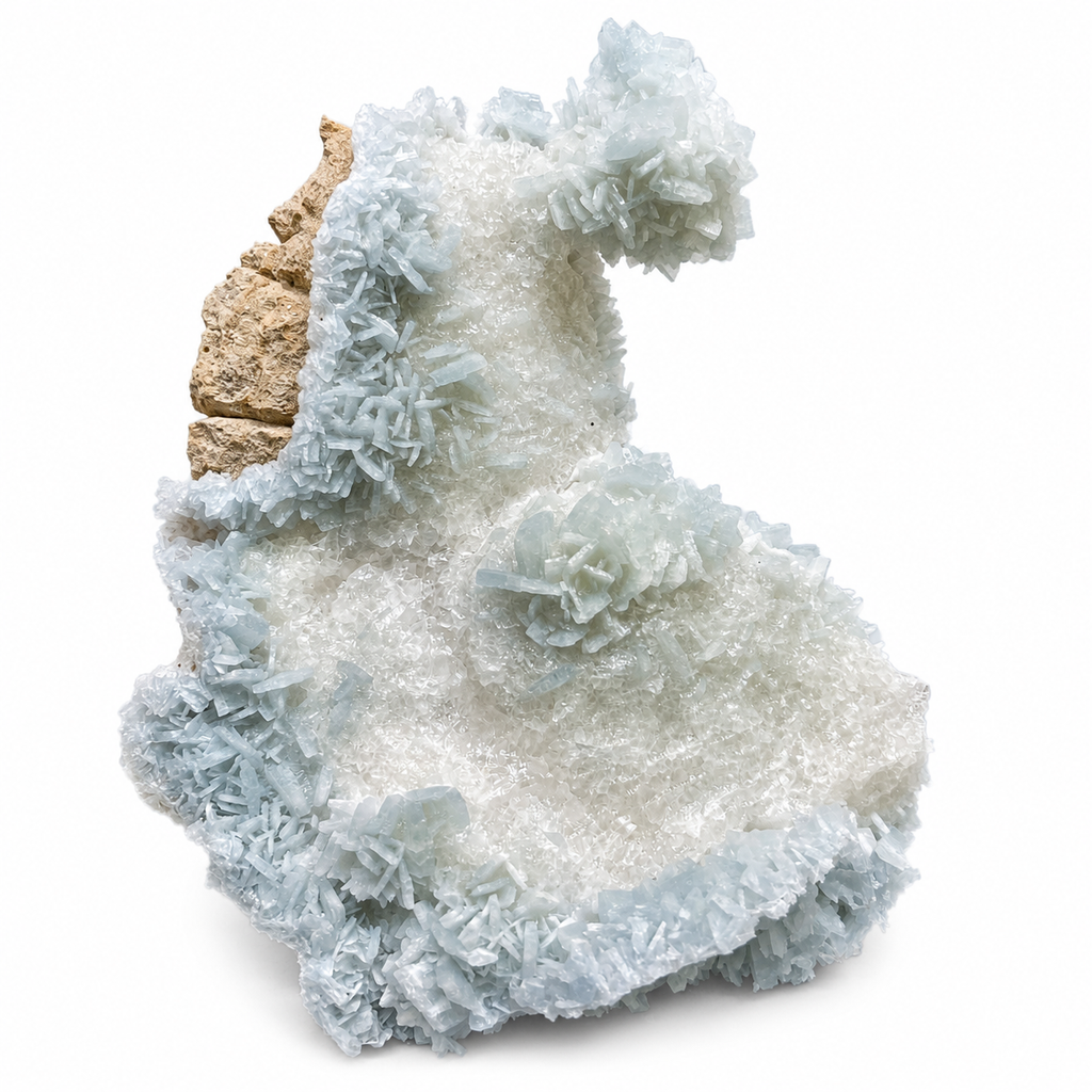 Blue Barite Crystal Cluster on Matrix