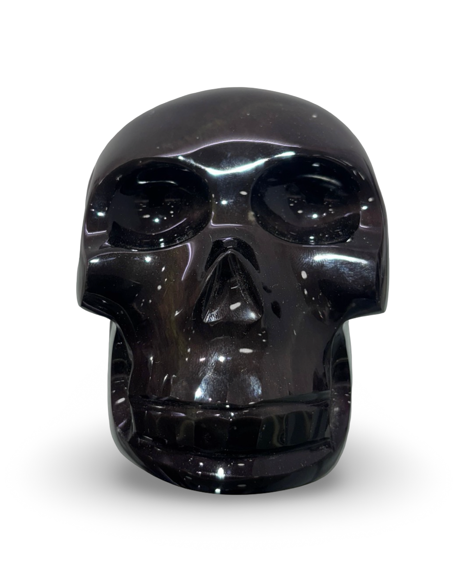 Black Obsidian Skull Carving