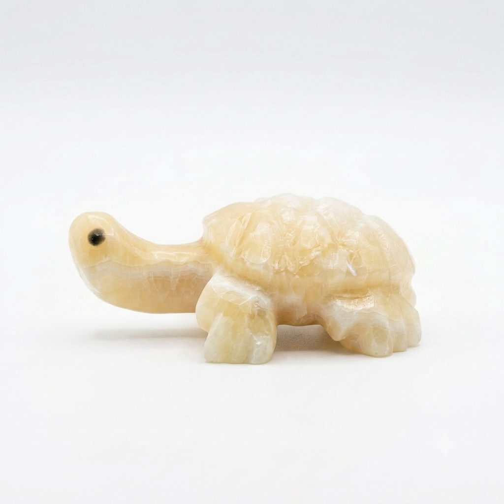 Cream Onyx Turtle Figurine