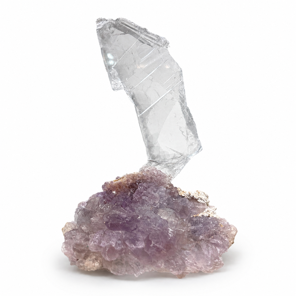 Calcite with Amethyst Crystal Cluster