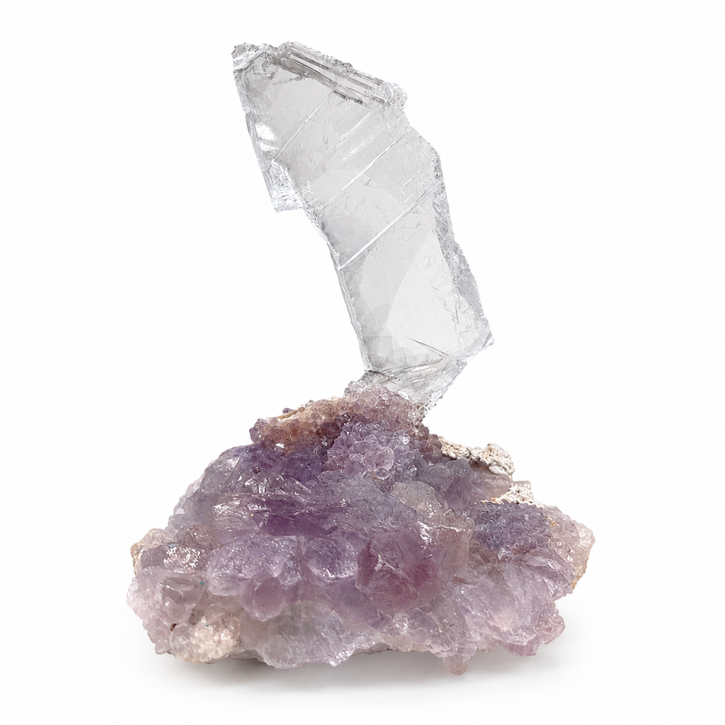 Calcite with Amethyst Crystal Cluster
