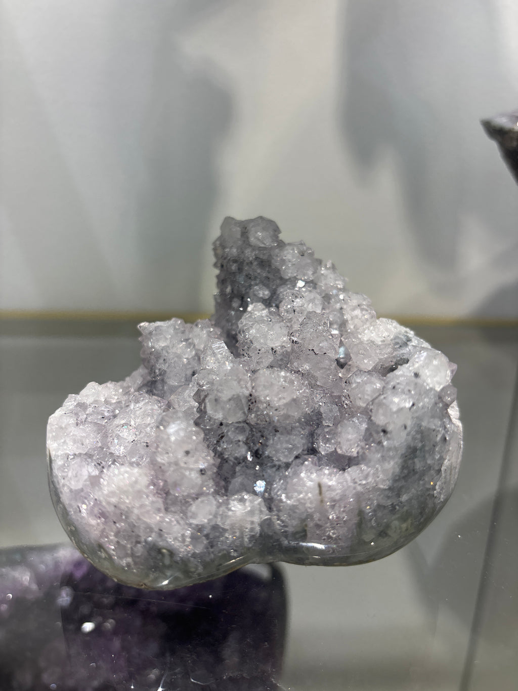 Grey Amethyst Stalactite Heart 14