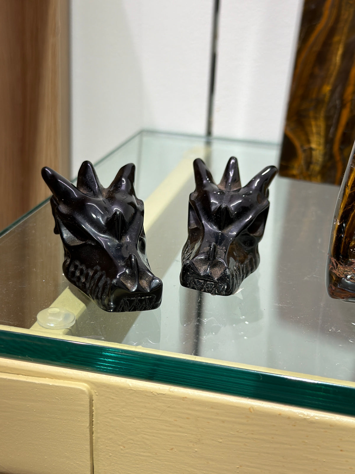 Black Obsidian Dragon Head