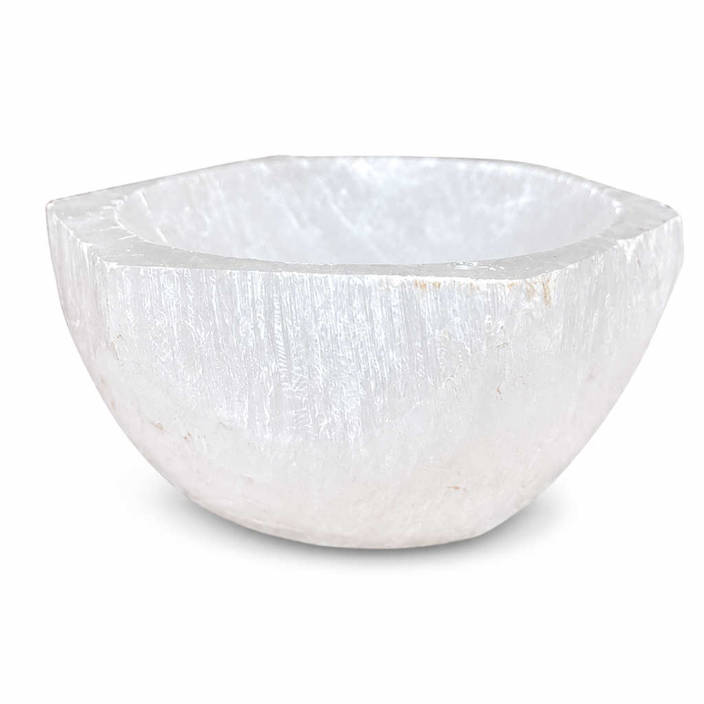 White Selenite Crystal Bowl
