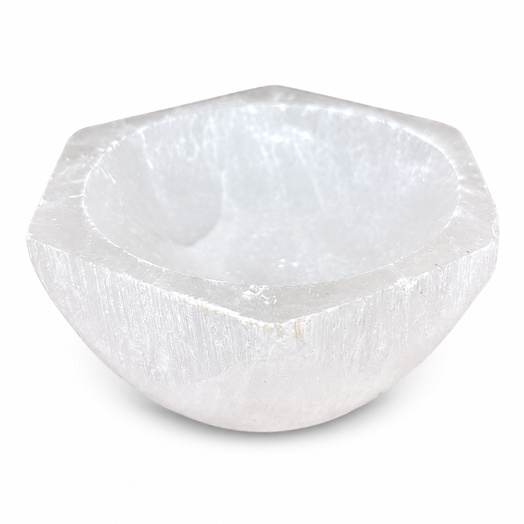 White Selenite Crystal Bowl