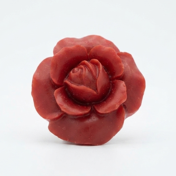 Hand-Carved Red Resin Roses