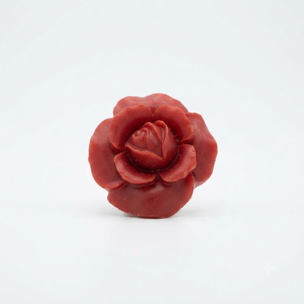 Hand-Carved Red Jasper Rose Crystal Carving