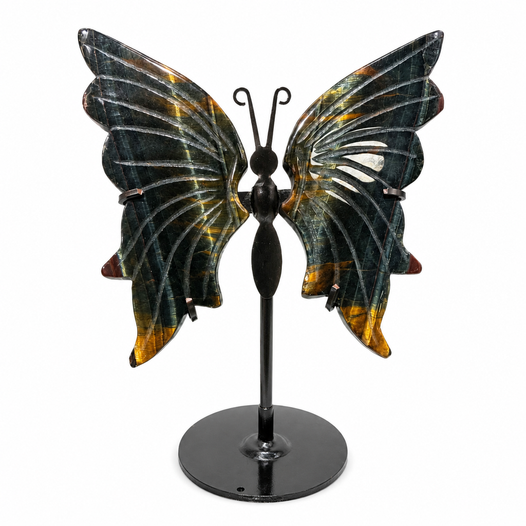 Tiger’s Eye Butterfly Wings on Display Stand