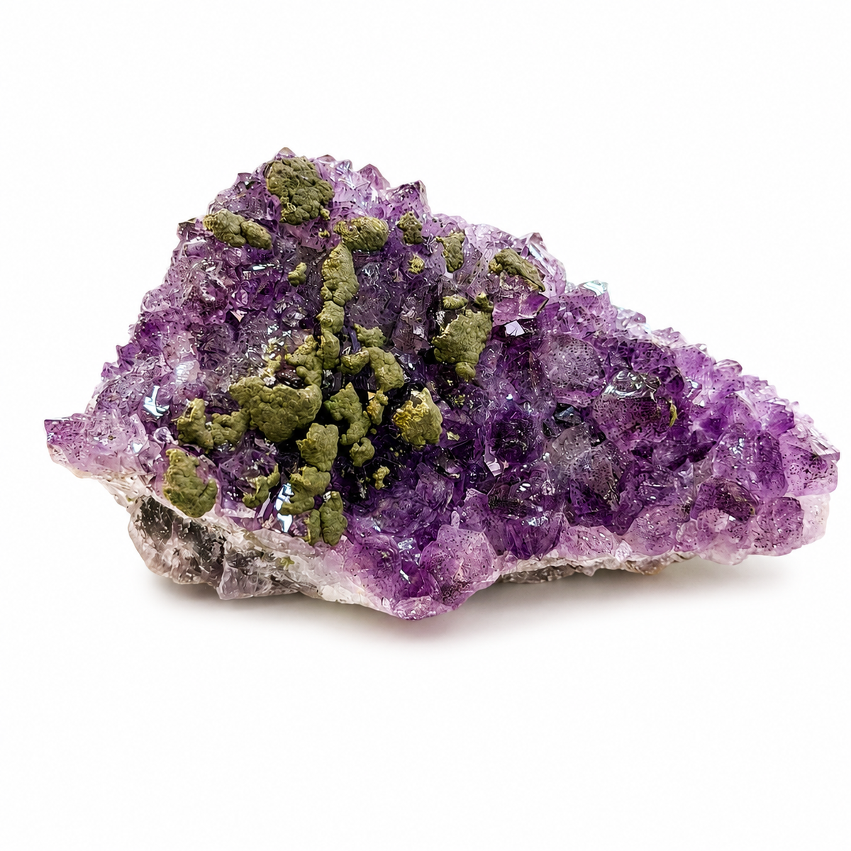 Amethyst Cluster with Natural Green Mineral Inclusions
