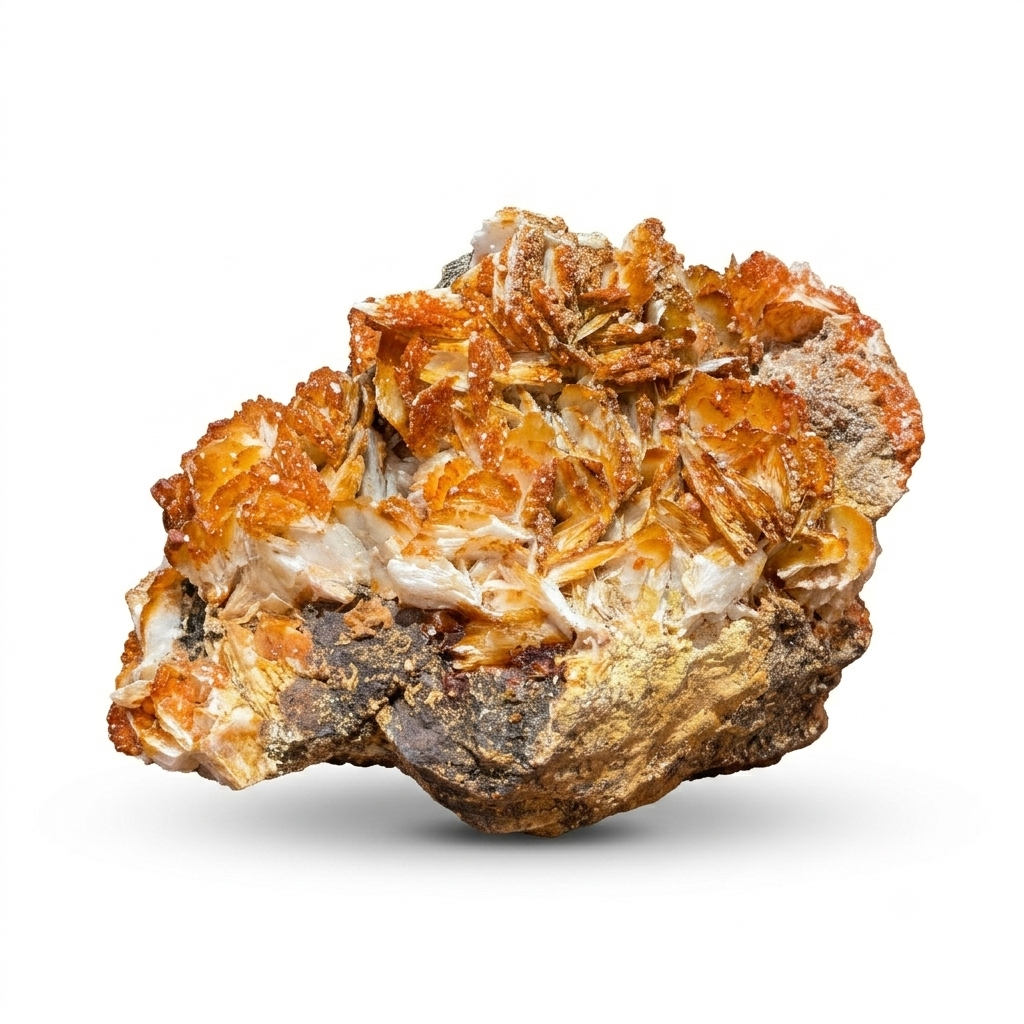 Golden Barite Crystal Cluster