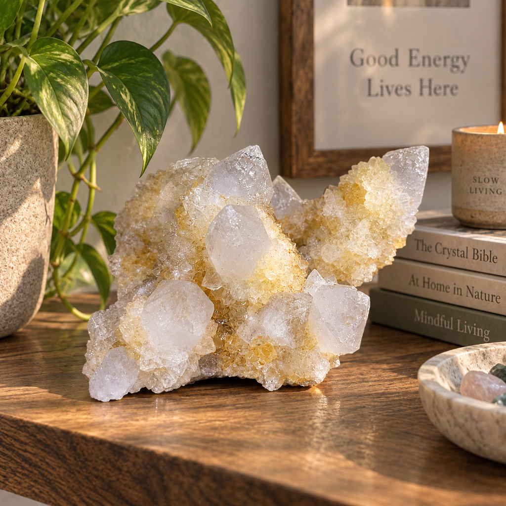 Apophyllite with Stilbite Crystal Cluster