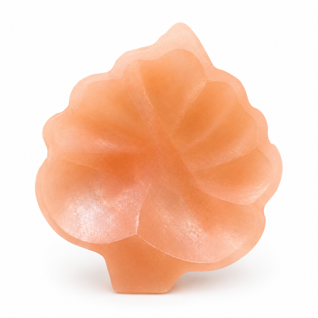 Peach Selenite Leaf Bowl