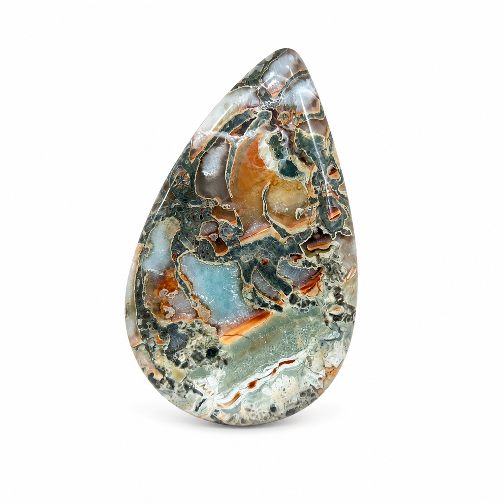 Ocean Jasper Cabochon – Polished Teardrop