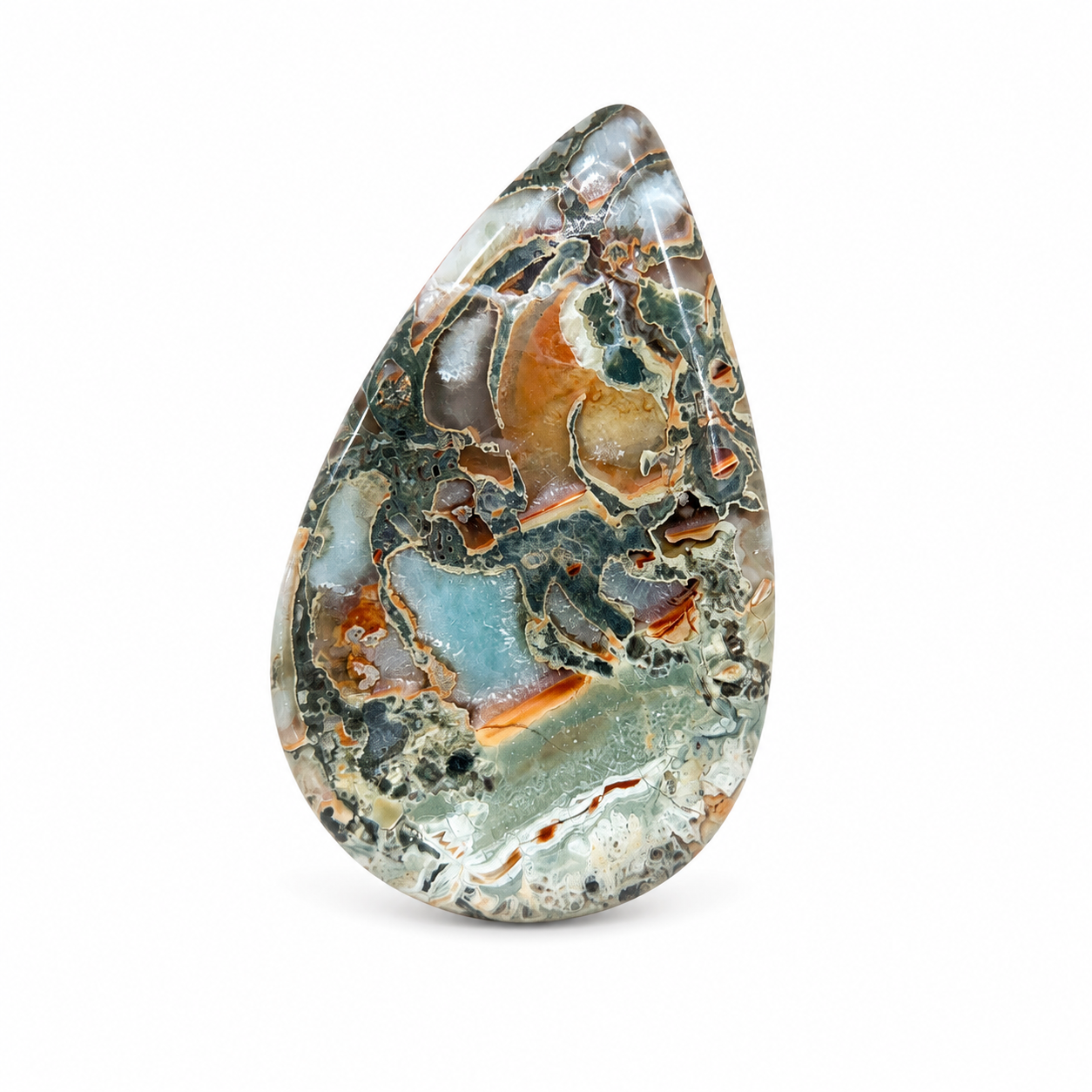 Ocean Jasper Cabochon – Polished Teardrop