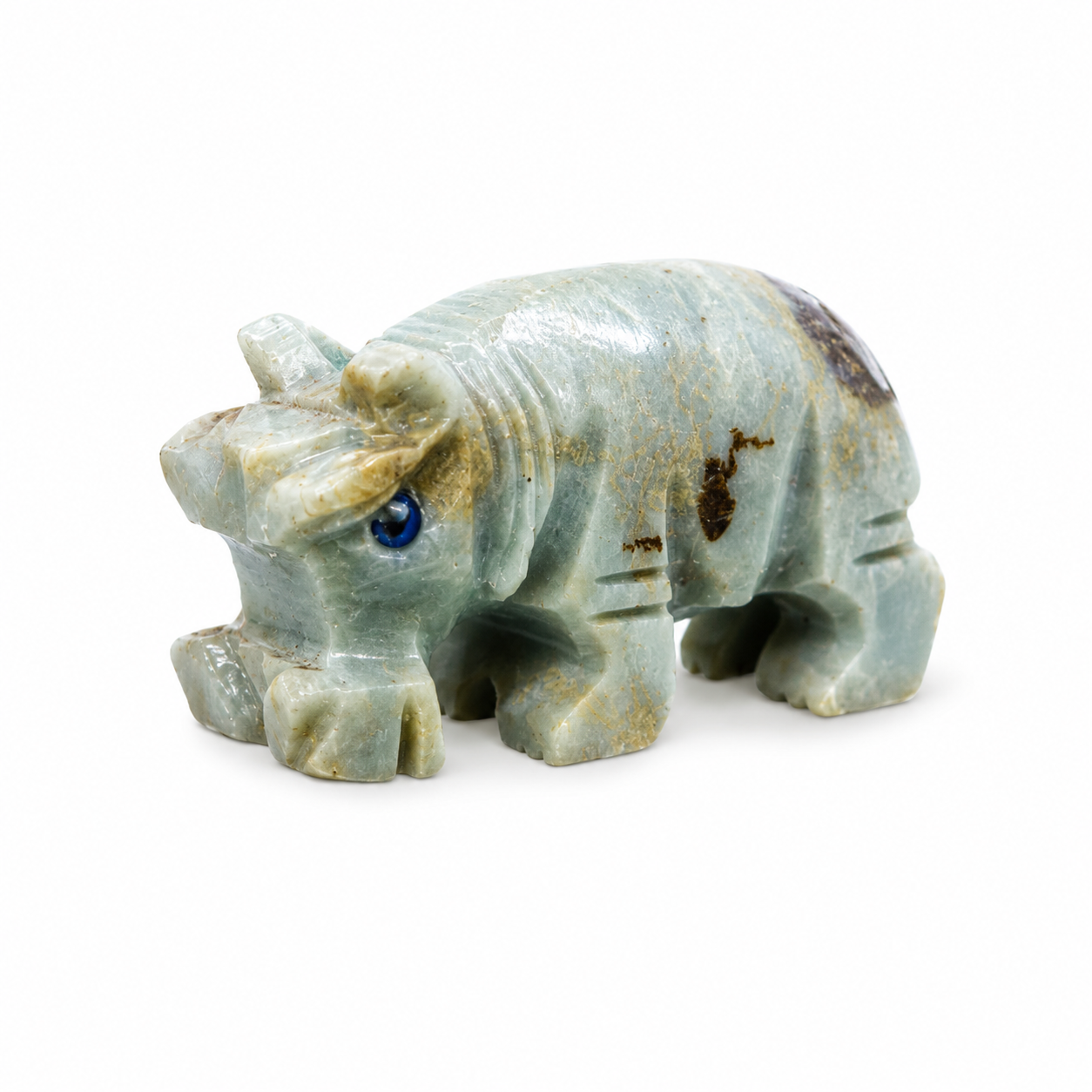 Carved Crystal Rhinoceros Figurine