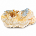 Blue Celestite on Banded Calcite