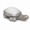 Hand-Carved Stone Turtle Figurine with Selenite Shell