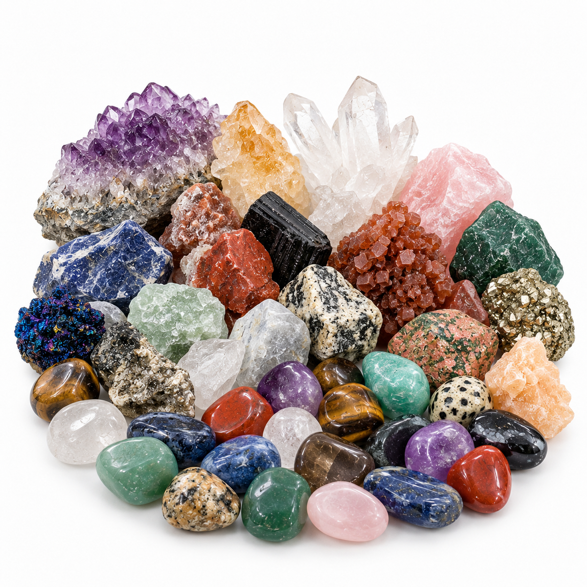 Assorted Crystals & Gemstones – Raw & Tumbled Stones