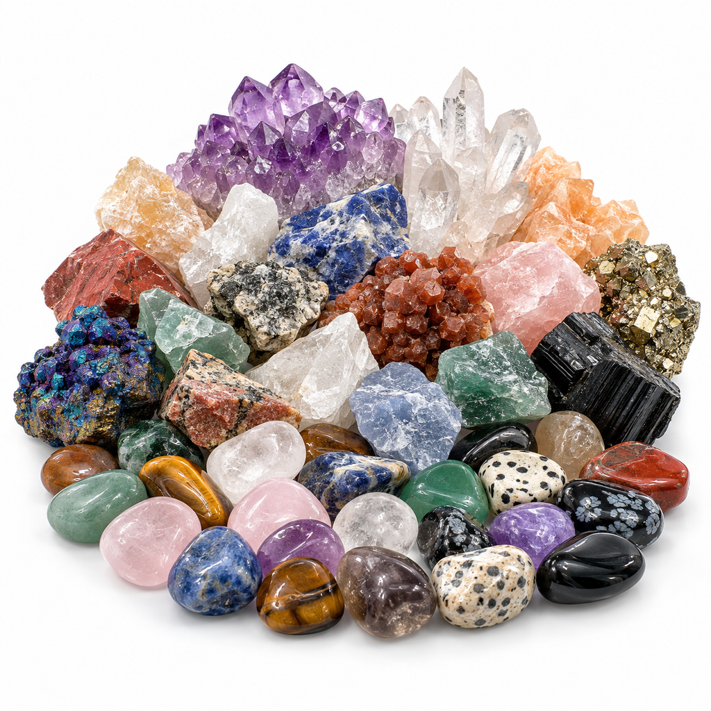 Mixed Natural Crystals & Gemstones Collection
