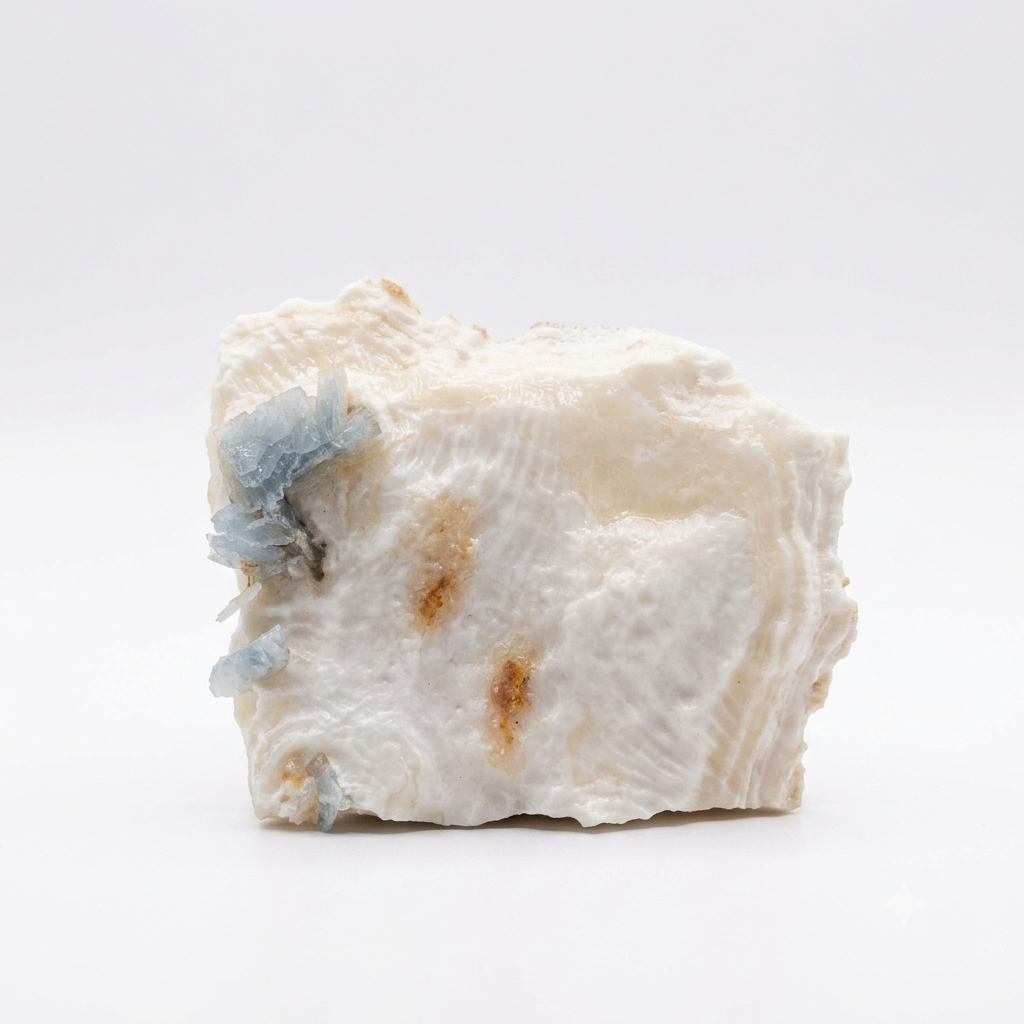 White Aragonite with Blue Aragonite
