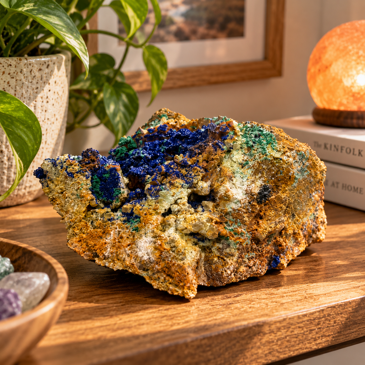 Azurite & Malachite on Matrix – Mineral Specimen