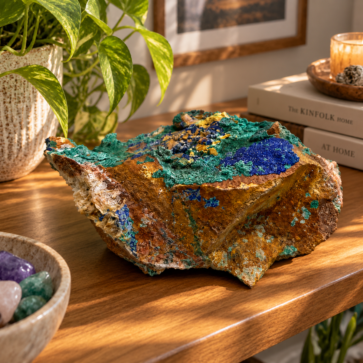 Azurite & Malachite on Matrix – Mineral Specimen