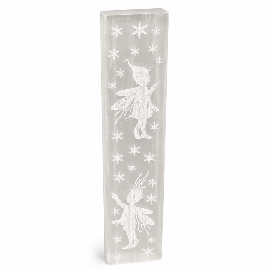 Selenite Fairy Engraved Charging Plate
