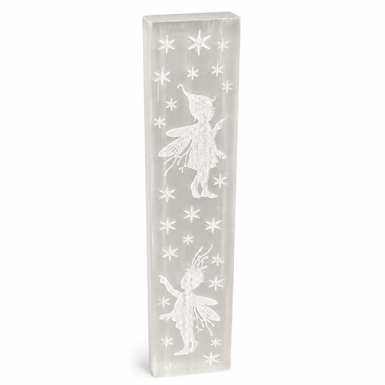 Selenite Fairy Engraved Charging Plate