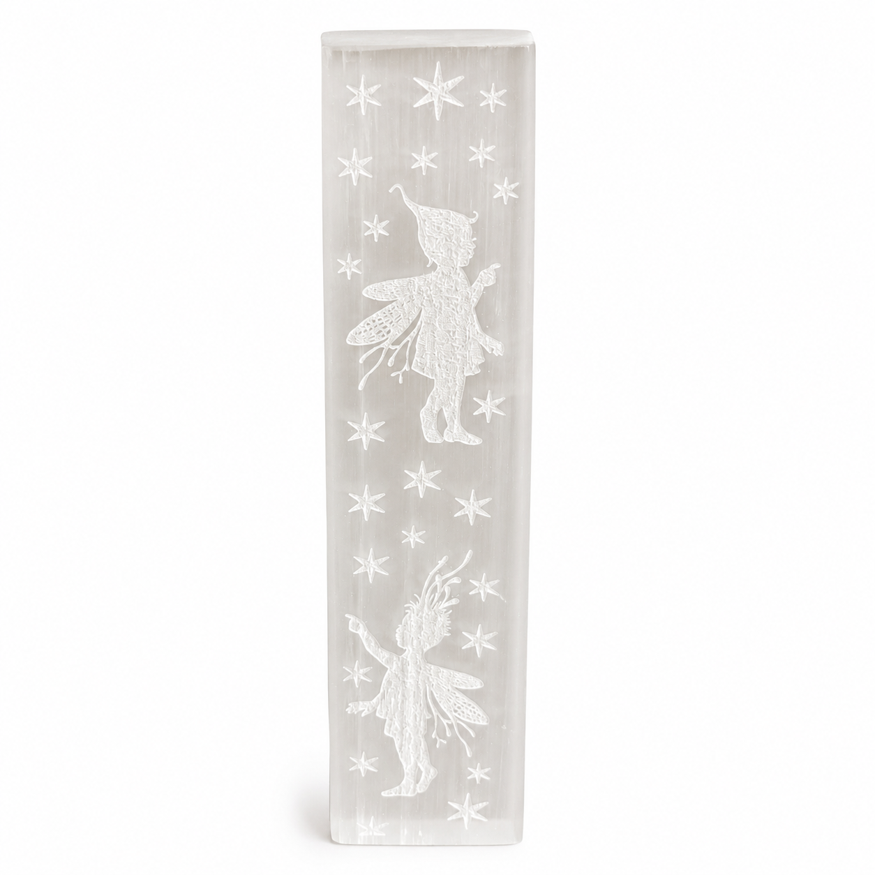 Selenite Fairy Engraved Charging Plate