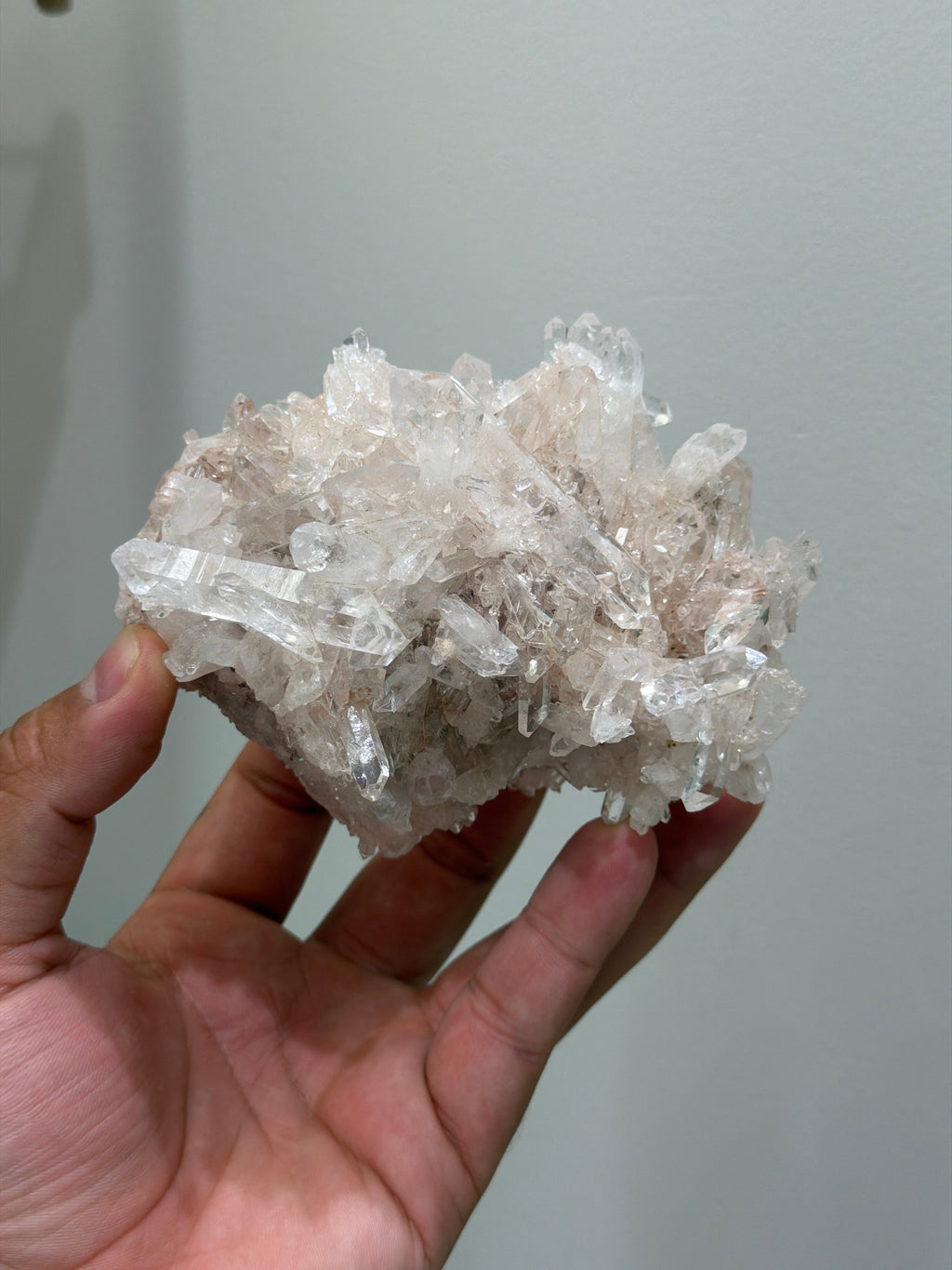 Pink Quartz Crystal Cluster - sacred pink lemurian quartz colombia