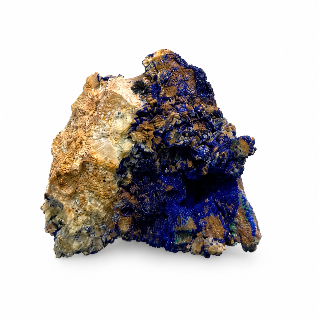 Azurite on Matrix Natural Mineral Specimen