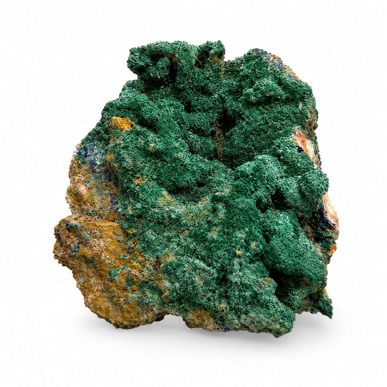 Malachite with Azurite on Matrix Natural Mineral Specimen