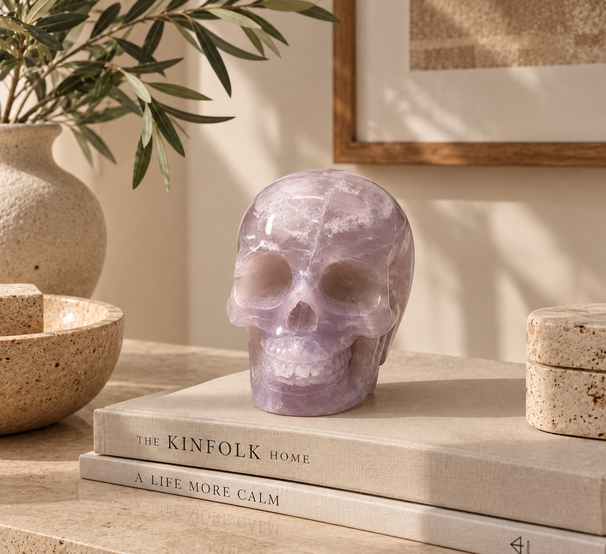 Banded Fluorite Crystal Skull – 3" Carving