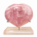 Rose Quartz Heart on Display Stand