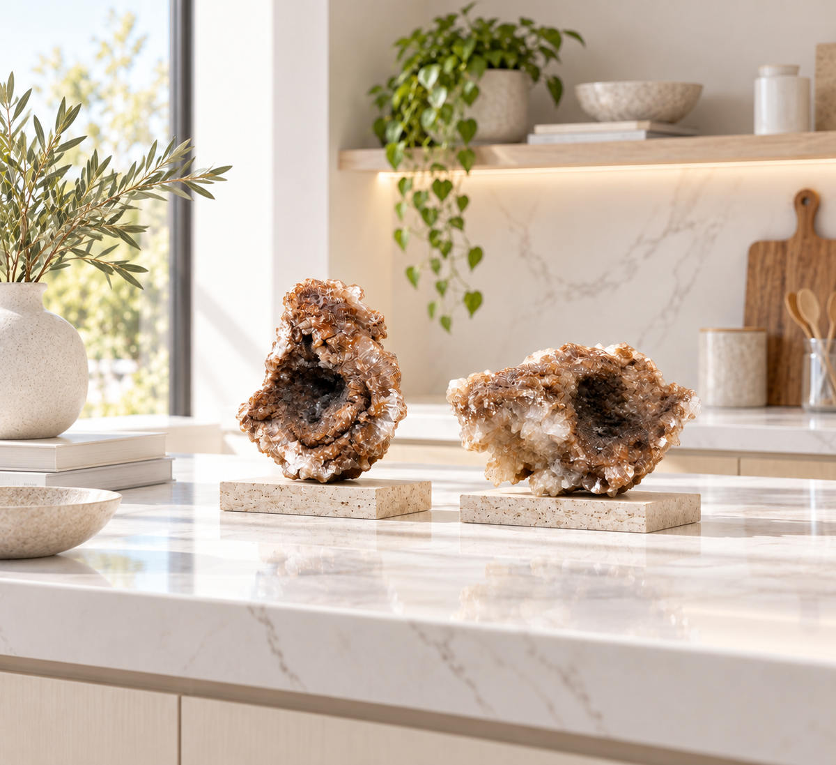 Brown Druzy Crystal Cluster