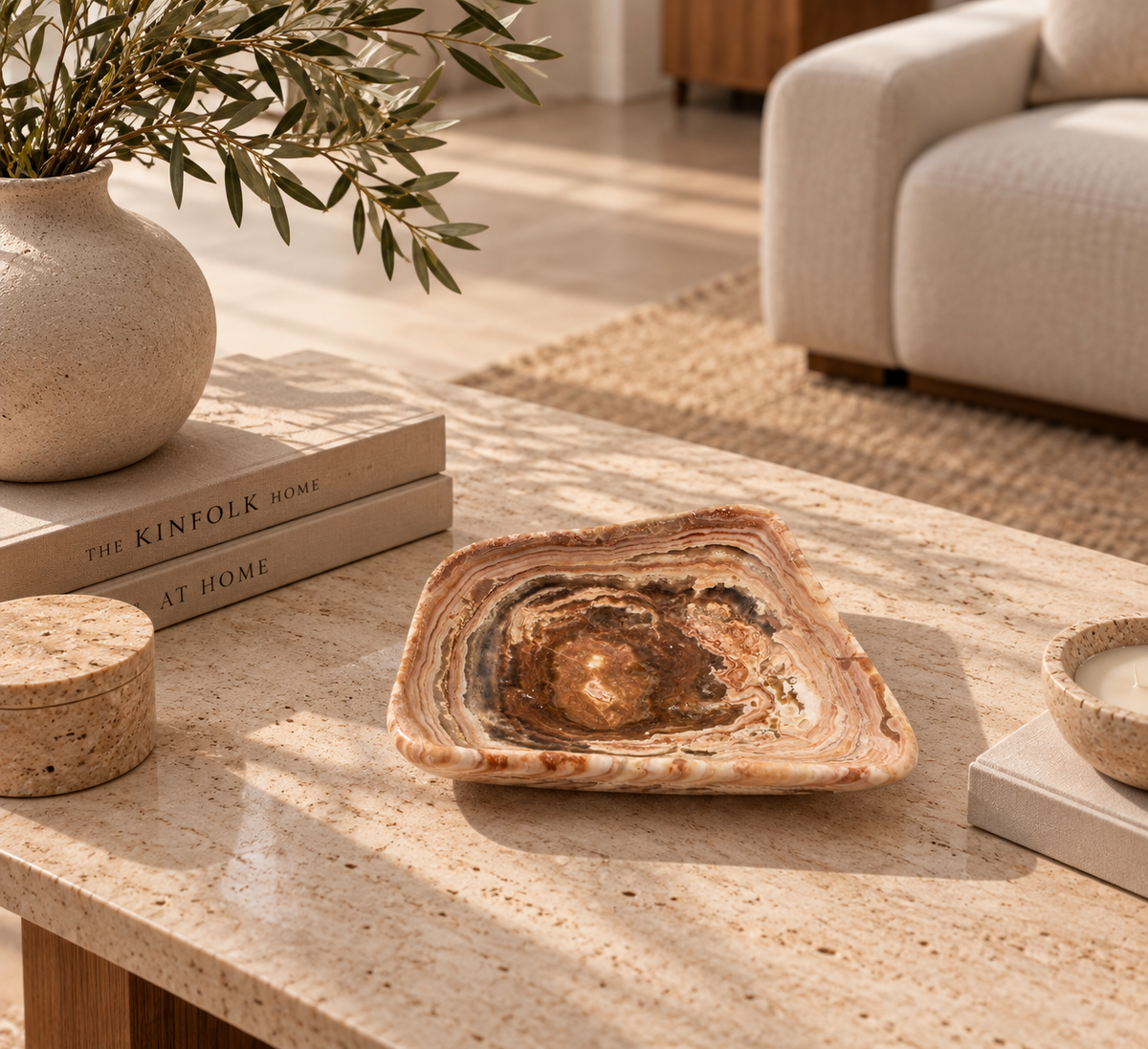 Banded Onyx Catchall Bowl – Hand-Carved Stone