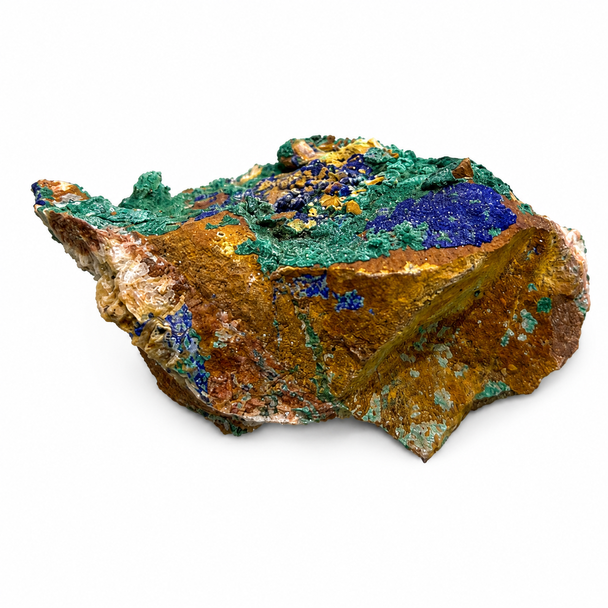 Azurite & Malachite on Matrix Natural Mineral Specimen