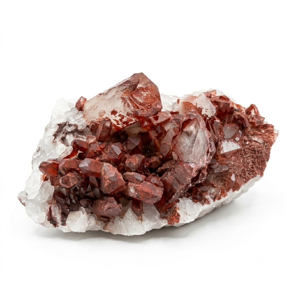 Wide Red Hematoid Quartz Cluster