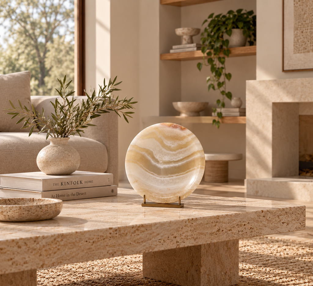 Banded Onyx Round Trinket Dish – Polished Stone