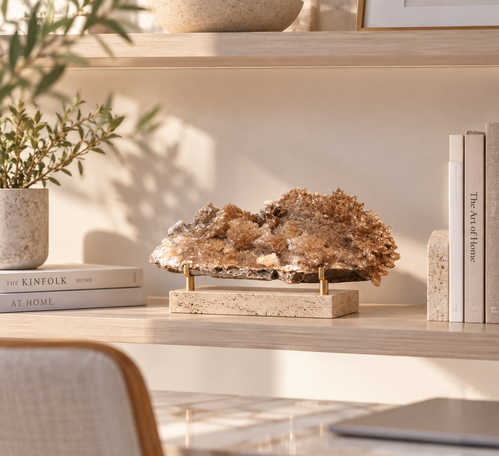 Brown Druzy Crystal Cluster – Mineral Specimen