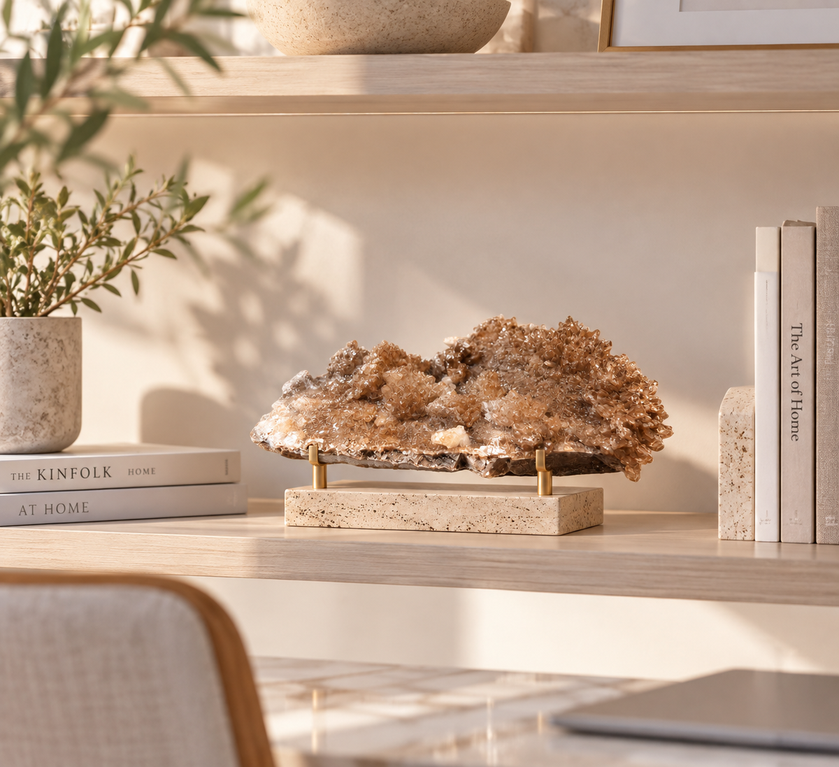 Brown Druzy Crystal Cluster – Mineral Specimen