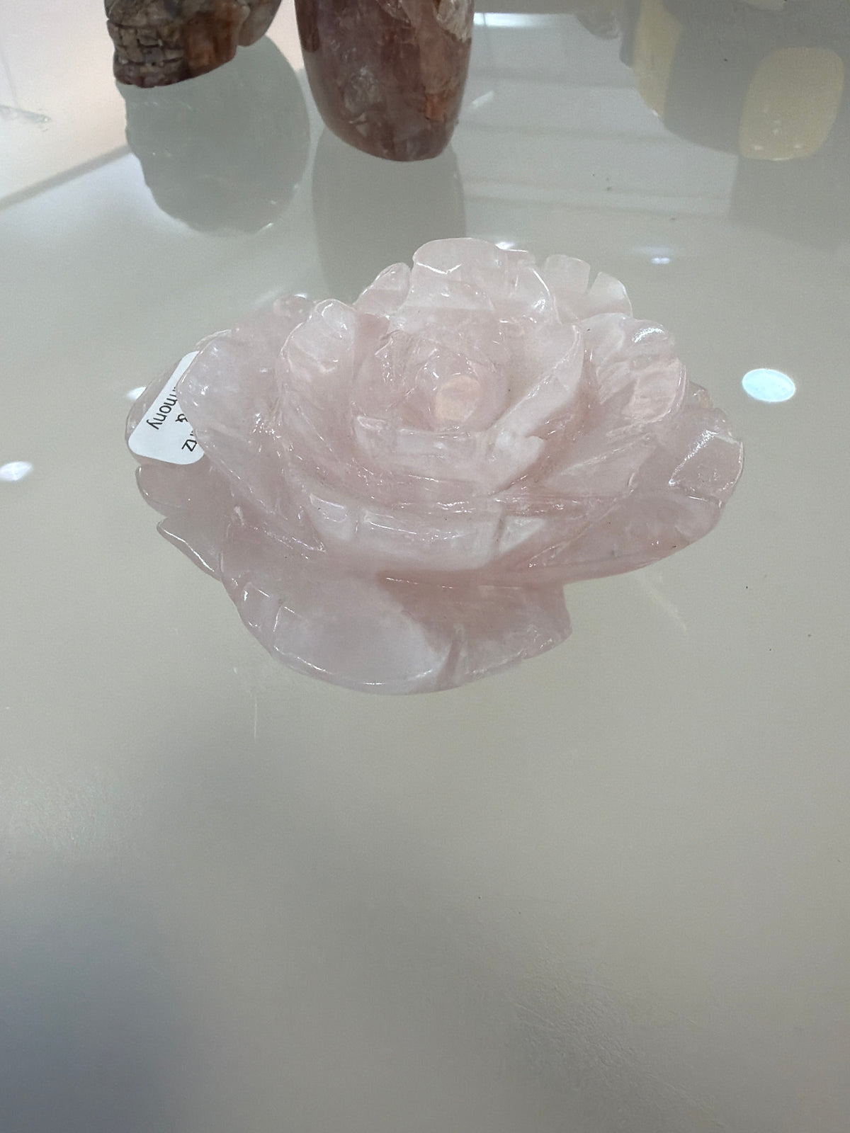 Rose Quartz Rose Carving